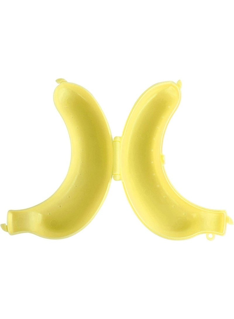zoba Two pieces of large banana carrier for outdoor use, BPA-free protective fruit container, portable banana holder, cute storage box, 2 pieces, yellow (banana carrier) - Image 3